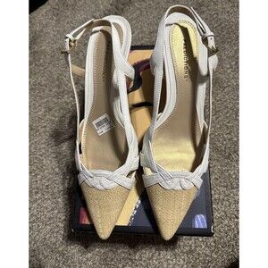 Predictions White WW Heaven Heels Women 7.5W New White Beige Pointy Toes Vintage